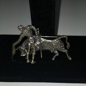 Sterling Matador vintage brooch